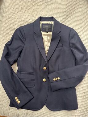 J. Crew Dark Navy Blazer with Gold Buttons